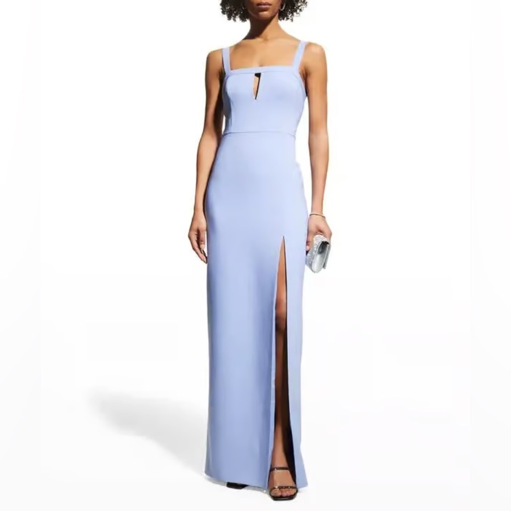 Aidan Mattox Sleeveless Cutout Column Gown in Baby Blue, Size 4 EXCELLENT! $220
